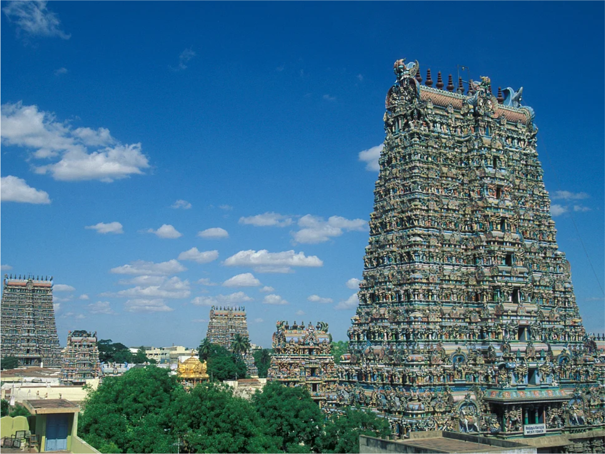 Beautiful South Indian Temple Towers in Madurai